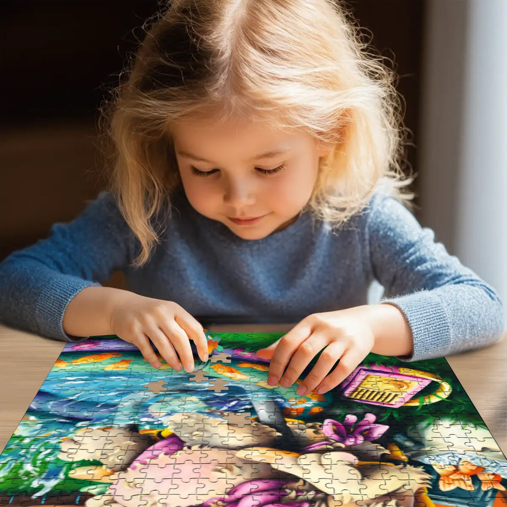 Pool Side Kitty Wooden Jigsaw Puzzles 500 pcs