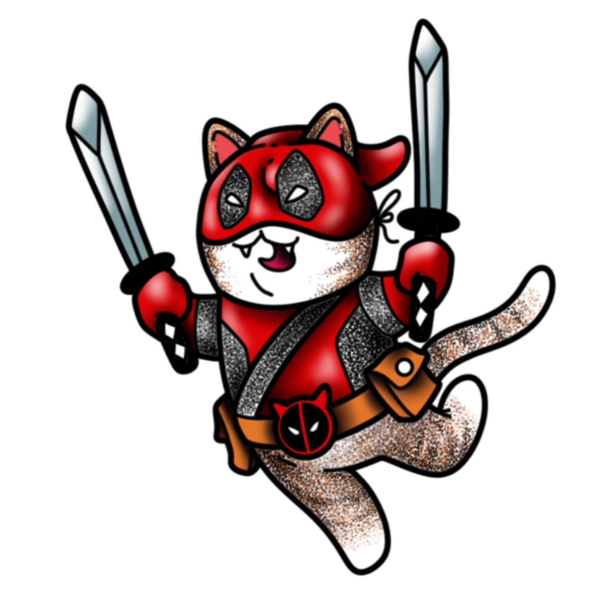 Deceased Puddle Kitty Shaped Acrylic Keychain