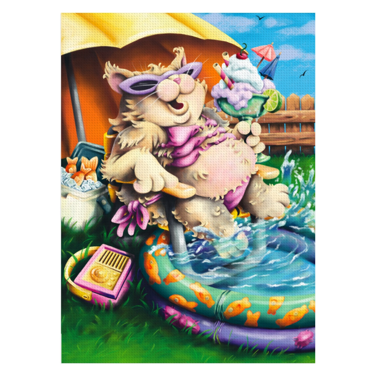 Splash Splash Kitty Cat Diamond Painting Kit