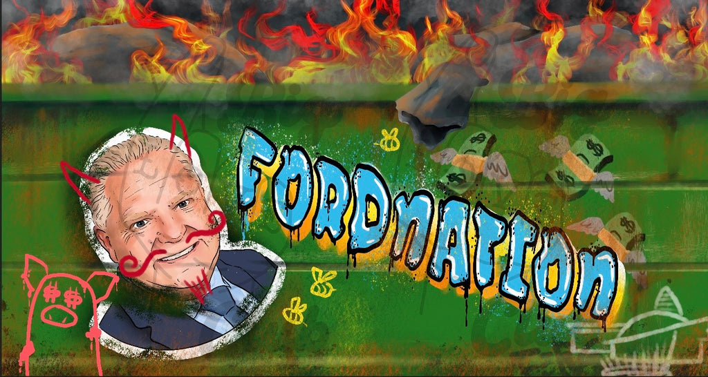 Fordnation Trash Fire Garbage Container