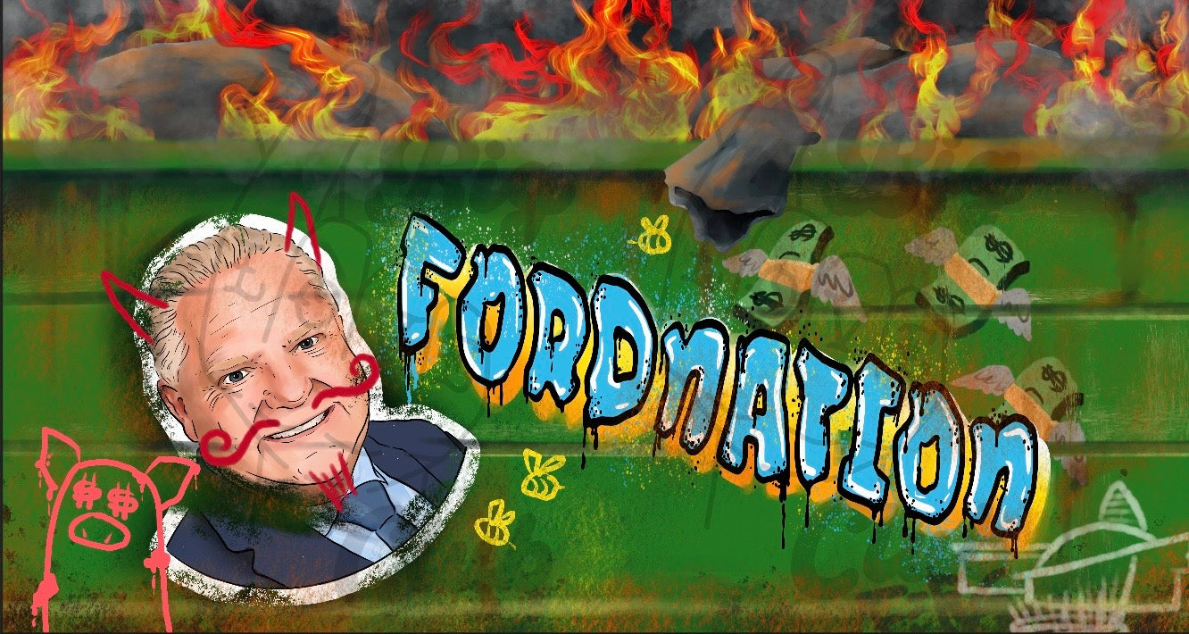 Fordnation Trash Fire Garbage Container