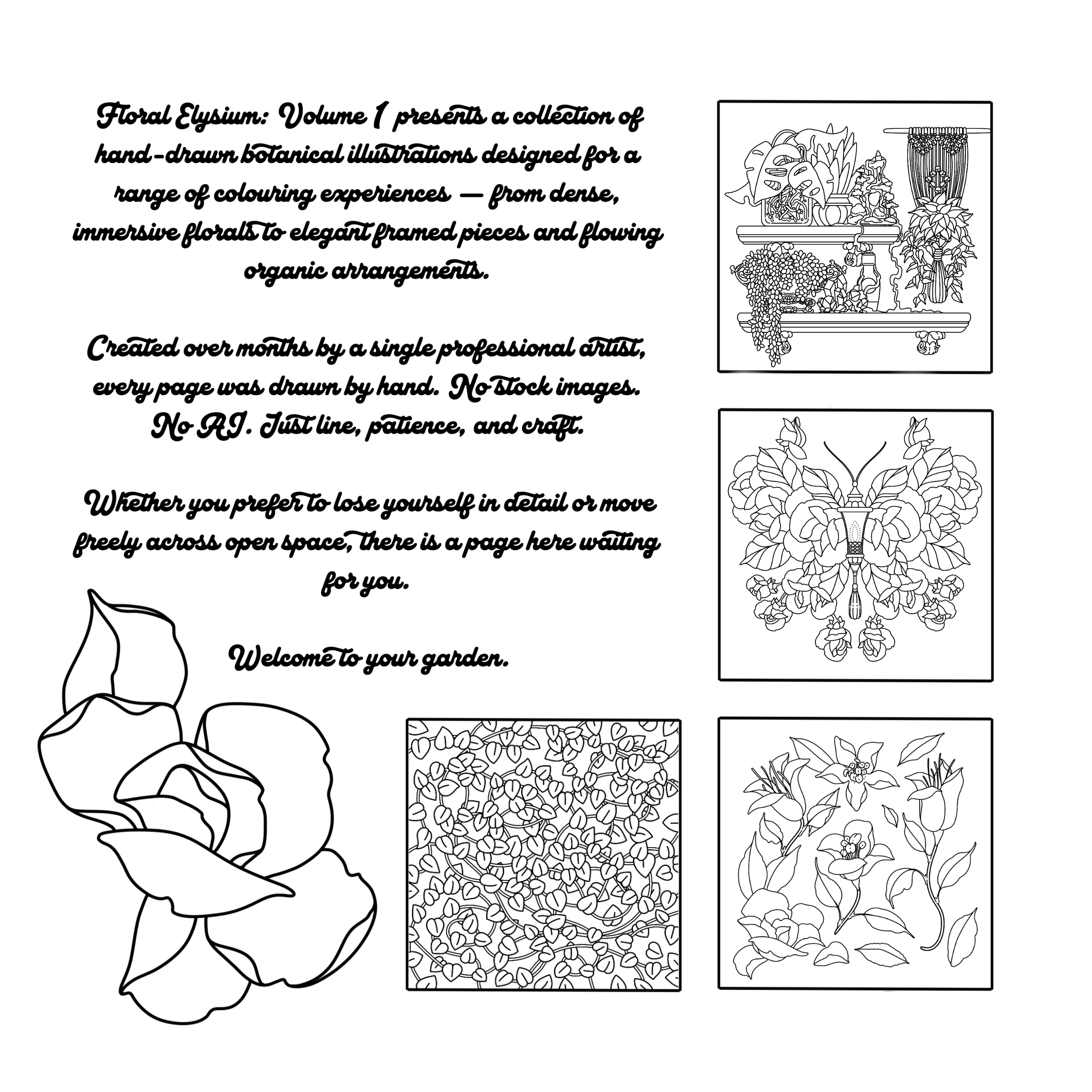 Floral Elysium Colouring Book
