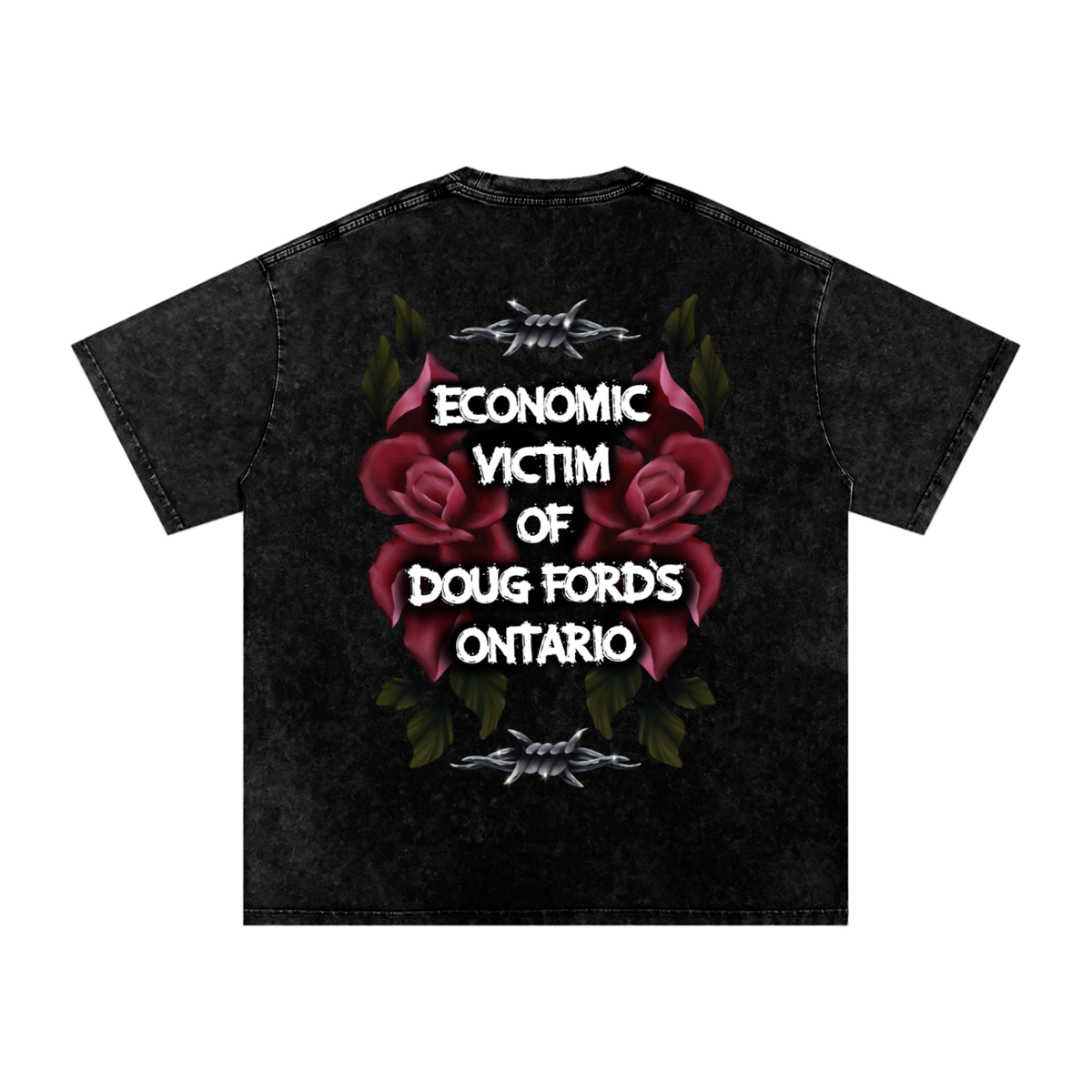 Doug’s Economic Victim T-Shirt - coloured roses edition