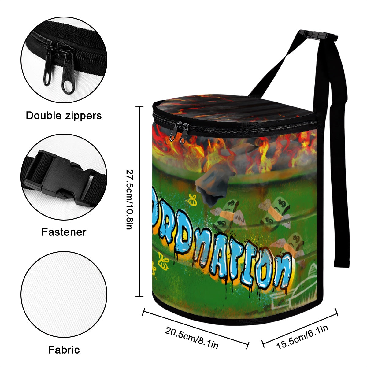 Fordnation Trash Fire Garbage Container