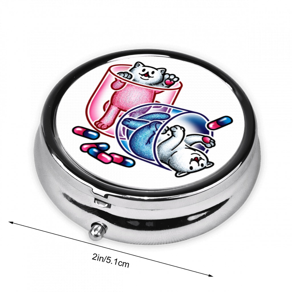 Medication Time Round Pill Box