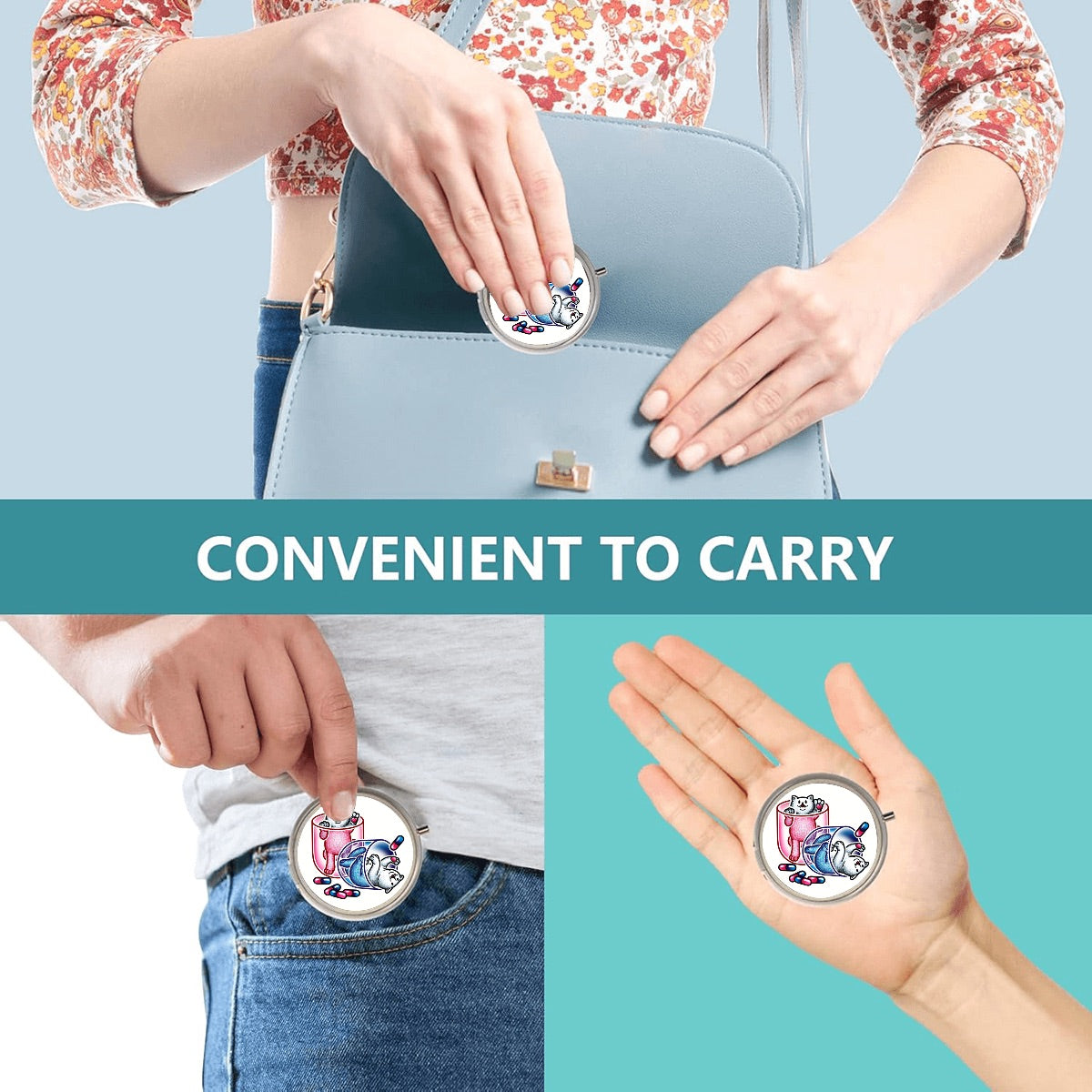 Medication Time Round Pill Box
