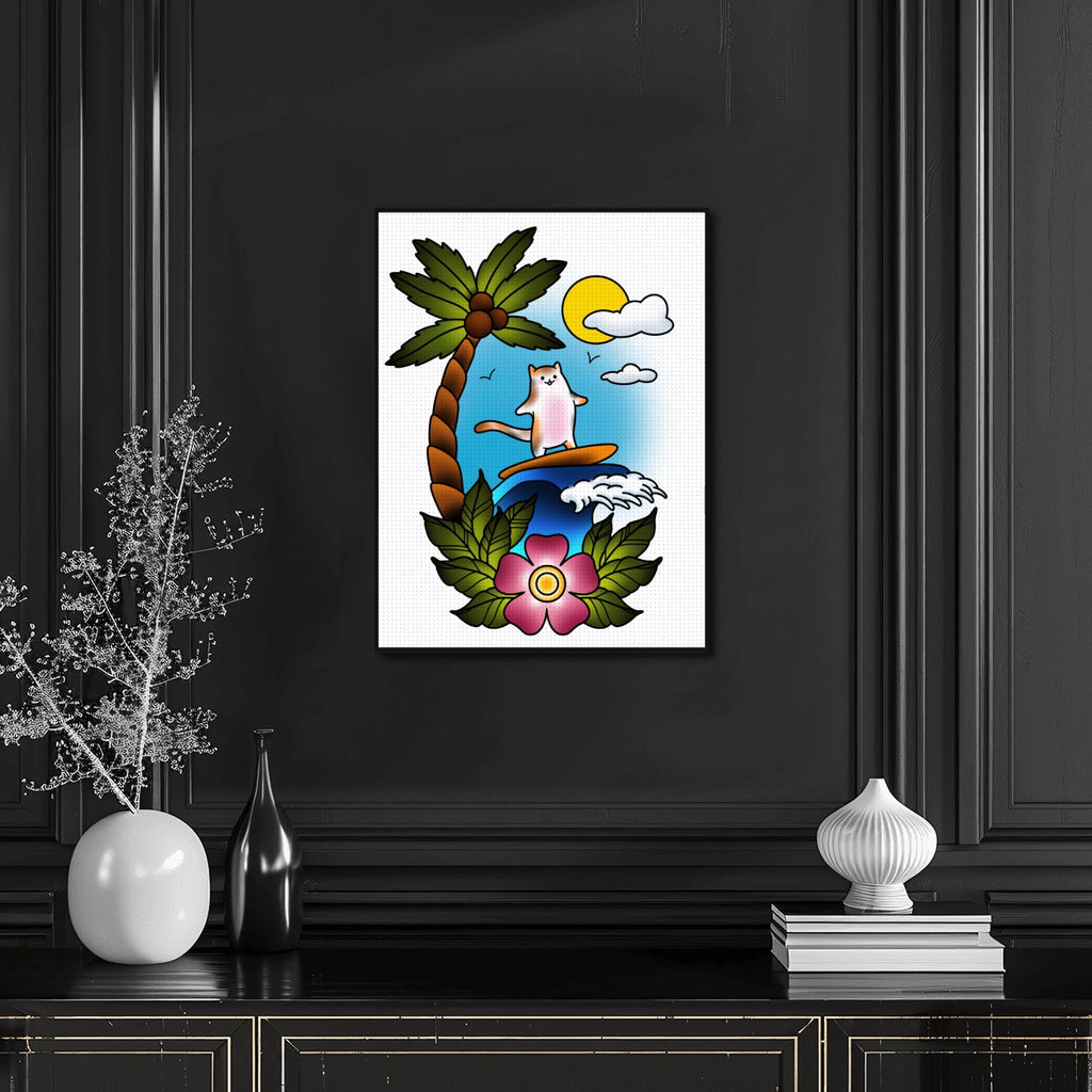 Surf Cat DIY Diamond Painting no Frame (3:4)
