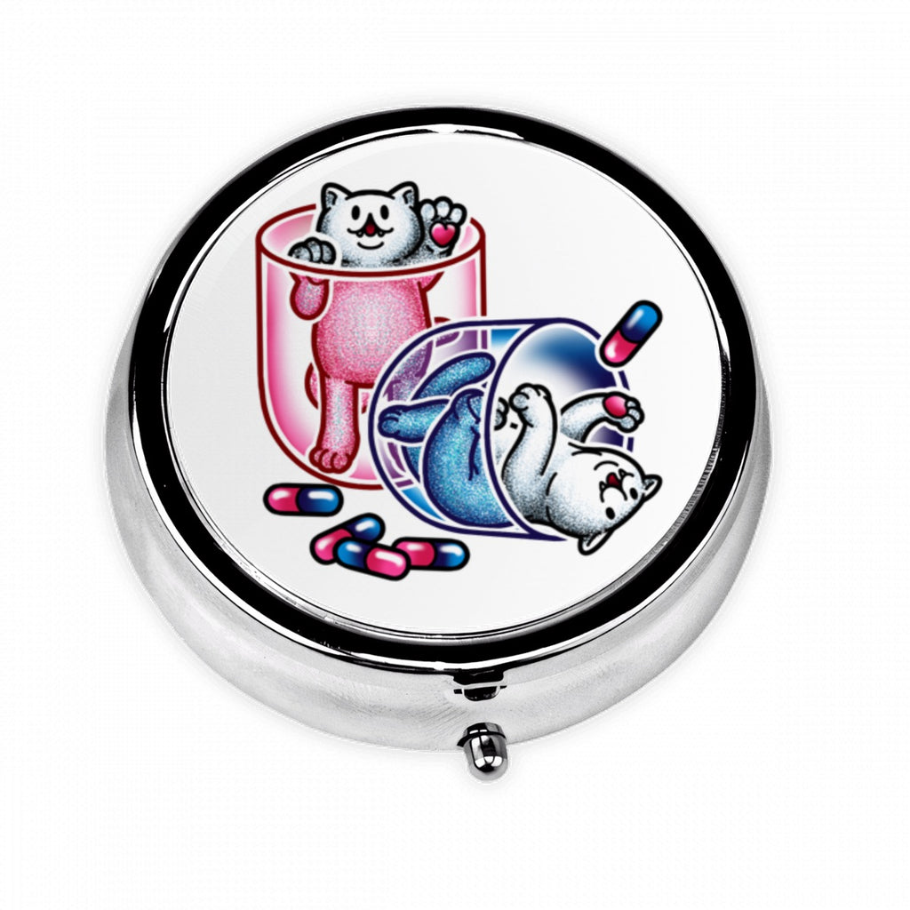 Medication Time Round Pill Box